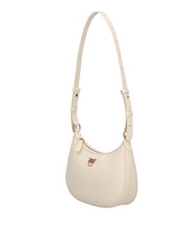 Borsa Pinko 102790 A0F1 HALF MOON da donna bianca e oro.