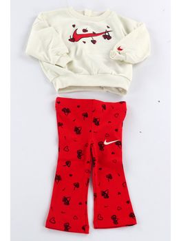 Set Nike 16N667 da neonata rosso.