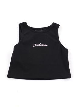 Canotta Disclaimer 58502 da bambina nera e rosa.