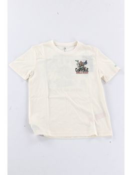 T-shirt Converse 9CJ885 da bambino panna.