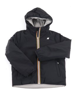 Piumino K-Way K71337W da bambino nero+grigio.