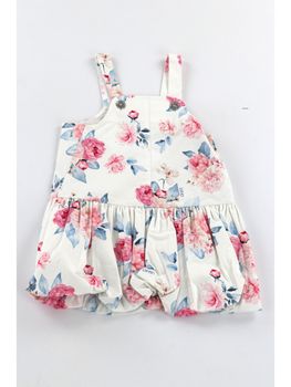 Vestito salopette Liu Jo KA6002T1968 da bambina bianca+fiori.
