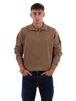 Felpa Lacoste SH1927 da uomo cammello.