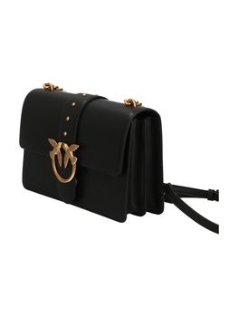 Borsa a tracolla Pinko 100053 A0F1 LOVE ONE da donna nera e oro.