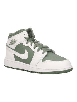 Sneakers Jordan AIR JORDAN 1 MID DQ8423 unisex ragazzi bianca+verde.