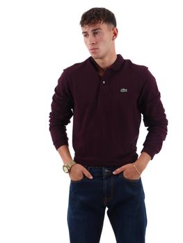 Polo Lacoste L1312 da uomo bordeaux.