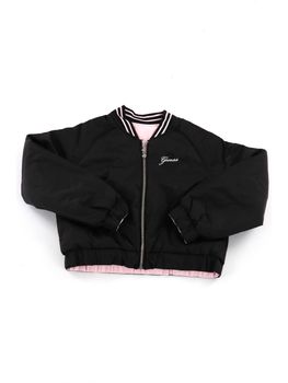 Giubbino Guess J6YL04 W2610 da bambina nero e rosa.