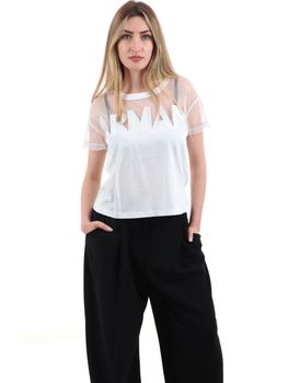 T-shirt Armani Exchange XW002332 AF10356 da donna bianca.