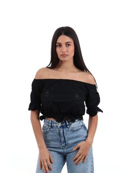 Top Guess W6GP47 K3336 da donna nero.