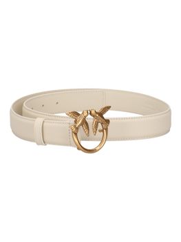 Cintura Pinko 100125 A0F1 LOVE BERRY H3 da donna bianco e oro.