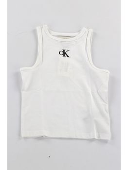 Canotta Calvin Klein LVCKSJB10G da bambina bianca.