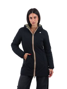 Piumino K-Way K8134CW da donna nero e verde.