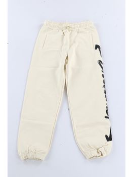 Pantalone Disclaimer 25IDK58701 da bambina latte e nero.