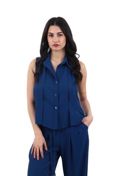 Blusa Rinascimento CFC0127657003 da donna blu elettrico.