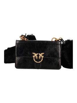 Borsa Pinko 107676 A3LP LOVE ONE MN LGHT IMIT.FUR H. da donna nero+oro.