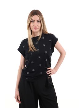 T-shirt Yes Zee T215 S100 da donna nera.