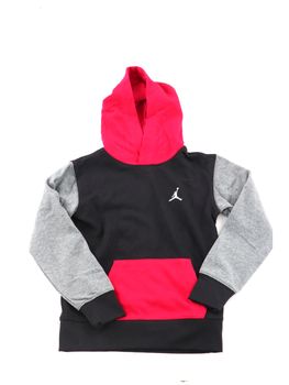 Felpa Nike Jordan 95D392 da bambino nera rossa e grigia.