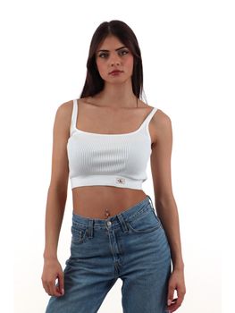 Top Calvin Klein Jeans J20J225227 da donna bianco.