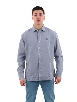 Camicia U.S Polo ASSN 104016 0002371 da uomo bianca e blu.