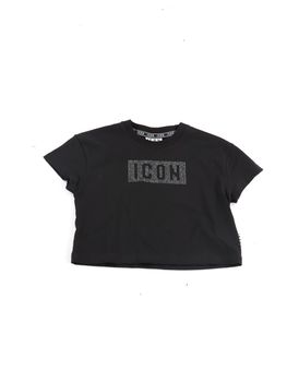 T-shirt Icon IGKS001386 da bambina nera.