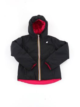 Piumino K-Way K71339WDCL da bambina nero+rosso.