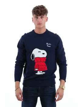 Maglione Mc2 Saint Barth HER0001 02239 da uomo blu snoopy tricot 61 emb.