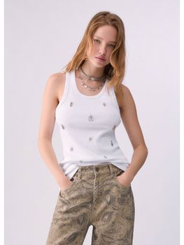 Canotta Liu Jo WF6408J4822 da donna bianca.