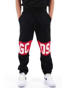 Pantalone GCDS B1XM3001JD1 da uomo nero rosso e bianco.