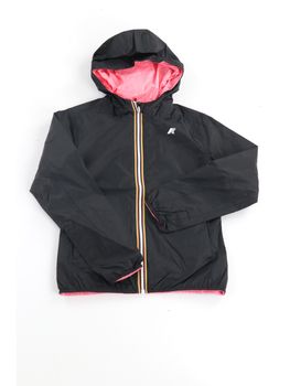 Giubbino K-Way K61313W da bambina nero e rosa.