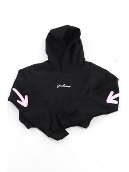 Felpa Disclaimer 58515 da bambina nera+rosa.