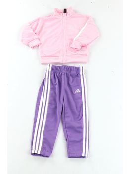 Tuta Adidas JJ3537 da bambina rosa e viola.