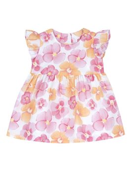 Vestito Chicco 102196 da bambina bianco rosa.
