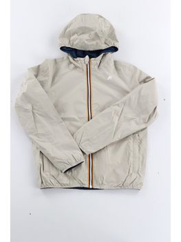 Giubbino K-Way K61314W da bambino beige e blu.