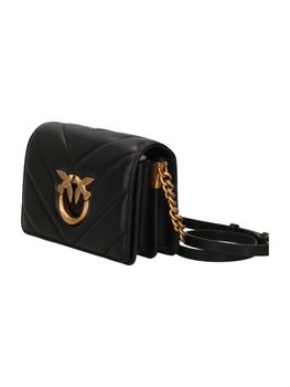 Borsa a tracolla Pinko CLICK MINI da donna nera e oro.