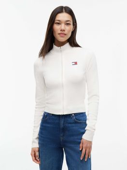 Felpa Tommy Jeans DW0DW20967 da donna ancient white.
