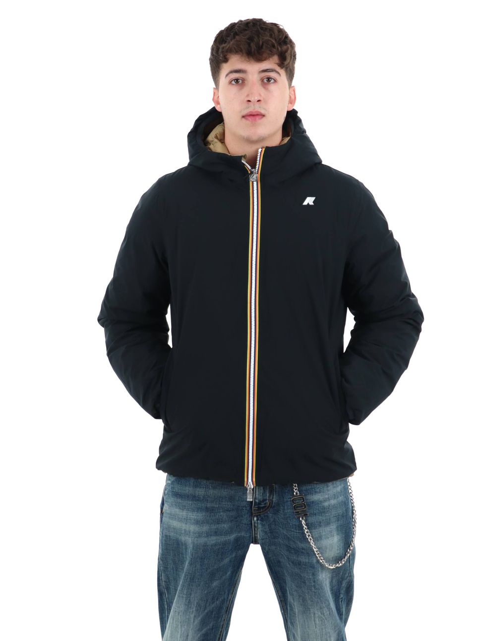 giubbotto-k-way-k8127ww-da-uomo-nero-plus-beige