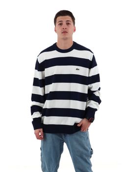 Maglione Lacoste AH0608 da uomo bianco blu.