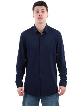 Camicia Guess M6YH86 W3418 da uomo blu.