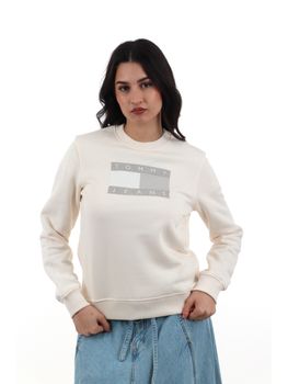 Felpa Tommy Jeans DW0DW22564 da donna ancient white.