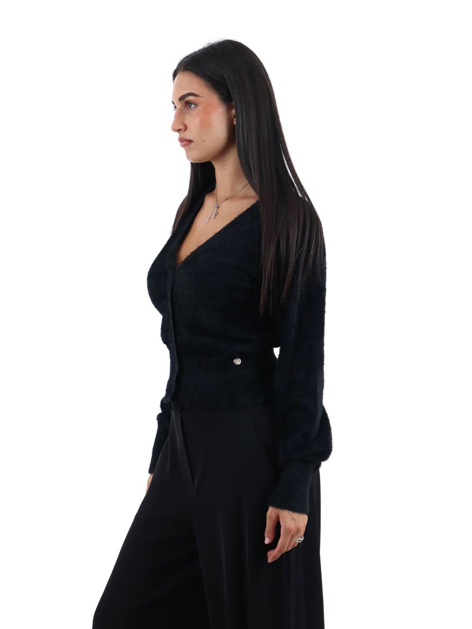 cardigan-yes-zee-m092-is00-da-donna-nero