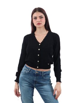 Cardigan Yes Zee M438 BR00 da donna nera.