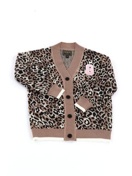 Cardigan Guess J6YR02 Z0831 da bambina leopard.