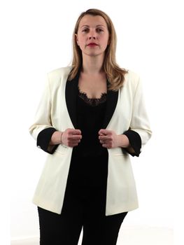Giacca Lizalù F691XBF2006 da donna crema e nera.