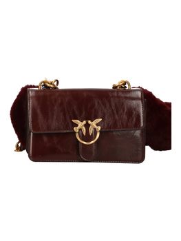 Borsa Pinko 107676 A3LP LOVE ONE MN LGHT IMIT.FUR H. da donna borgogna+oro.