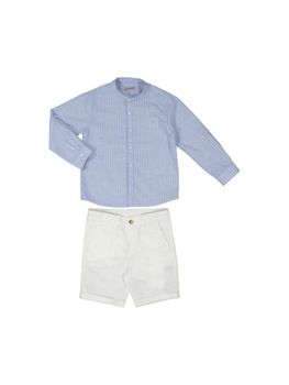 Completo Mayoral 3230 da bambino bianco e celeste.