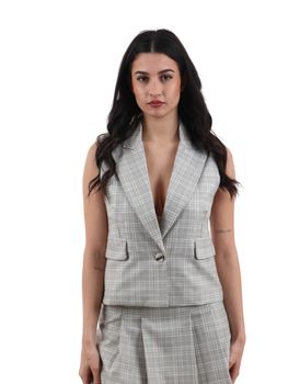Gilet I AM 25993 da donna a quadri.