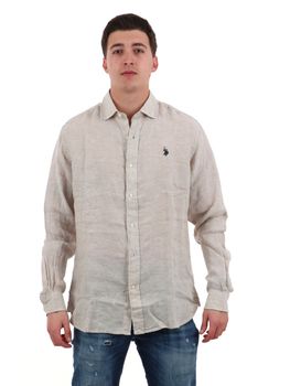 Camicia U.S Polo ASSN 104011 0000191 da uomo beige.