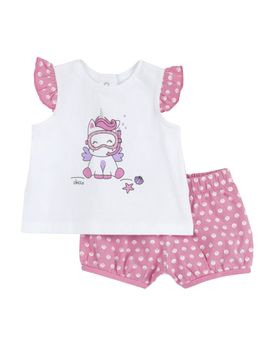 Set Chicco 73887 da bambina rosa e bianca.