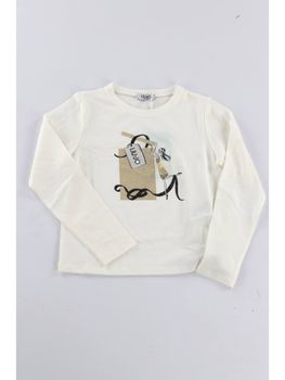 T-shirt Liu Jo GF6102JS003 da bambina bianca.