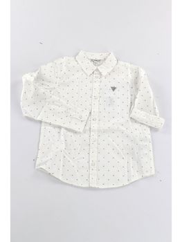 Camicia Guess L6RH02 WE5W0 da bambino bianca blu e rossa.